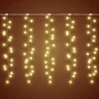 Home MLF 300/WW micro LED-es cluster fényfüggöny, 3x0,5 m / 300 db melegfehér micro LED, 8 fényprogram, távirányító, hálózati adapter, kül- és beltéri kivitel MLF 300/WW