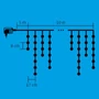 LED-es fényfüggöny, 300 db kék LED KKF 308/BL