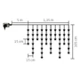 LED-es csillag fényfüggöny, melegfehér KAF 50L/WW