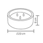 LED-es kő-mécses, 3 LED, Ø20x8 cm CDL 20
