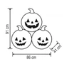 Felfújható Halloween tökrakás (3db tök egyben), 90 cm, LED világítással KD 90 T