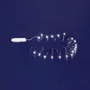 Home MLF 26/WH micro LED-es fényfüzér, 2 m / 20 db hidegfehér micro LED, állófényű, átlátszó vezeték, időzíthető, gombelemes, lapos elemtartó, beltéri kivitel MLF 26/WH